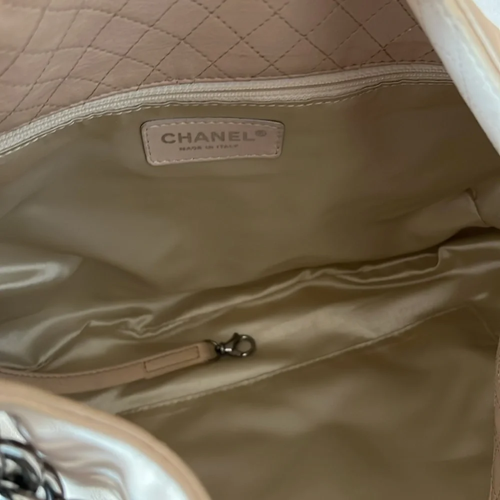 CHANEL lambskin beige